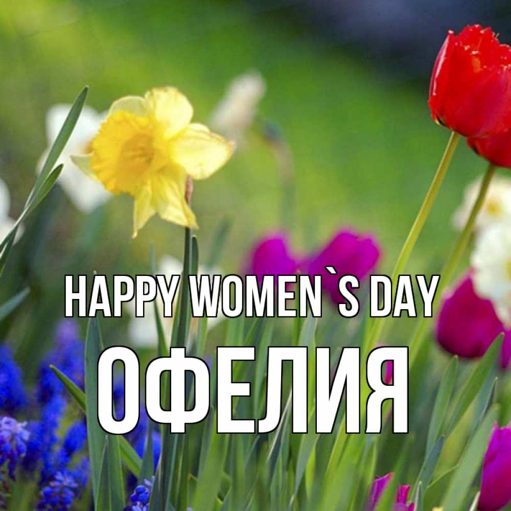 Greetings card с именем, Офелия happy women`s day международный женский день 3 Greetings with text for free download 